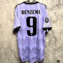 Load image into Gallery viewer, 《 拍賣貨品 》 2022-23 皇家馬德里|作客|球員版|#9 賓斯馬|歐聯 Full Set|BNWT|L|2022-23 Real Madrid Away #9 Benzema UCL Authentic ( L )