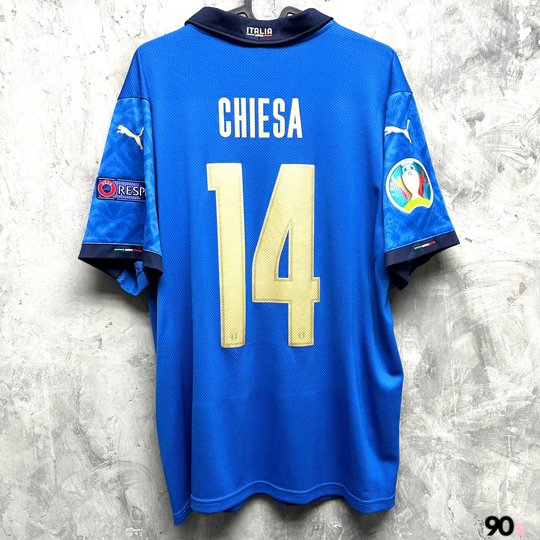 2020-21 意大利｜主場｜#14 基艾沙｜Euro2020 决賽 vs 英格蘭 Full Set｜BNWT｜L｜2020-21 Italy Home #14 Chiesa Euro 2020 Final Version ( L )