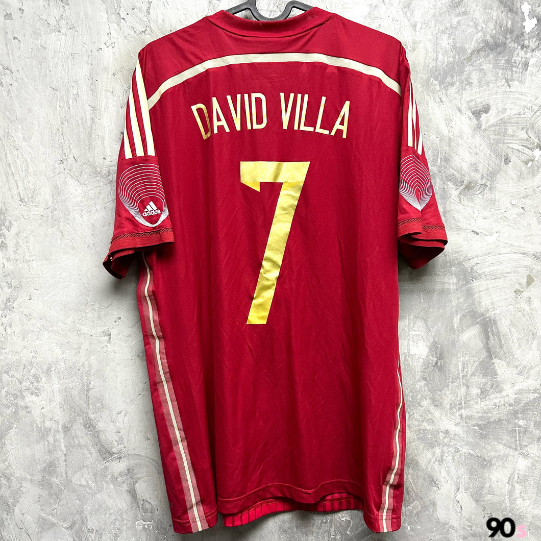 2014-15 西班牙｜主場｜球員版｜#7 大衛韋拿｜90% New｜L｜2014-15 Spain Home #7 David Villa Authentic ( L )