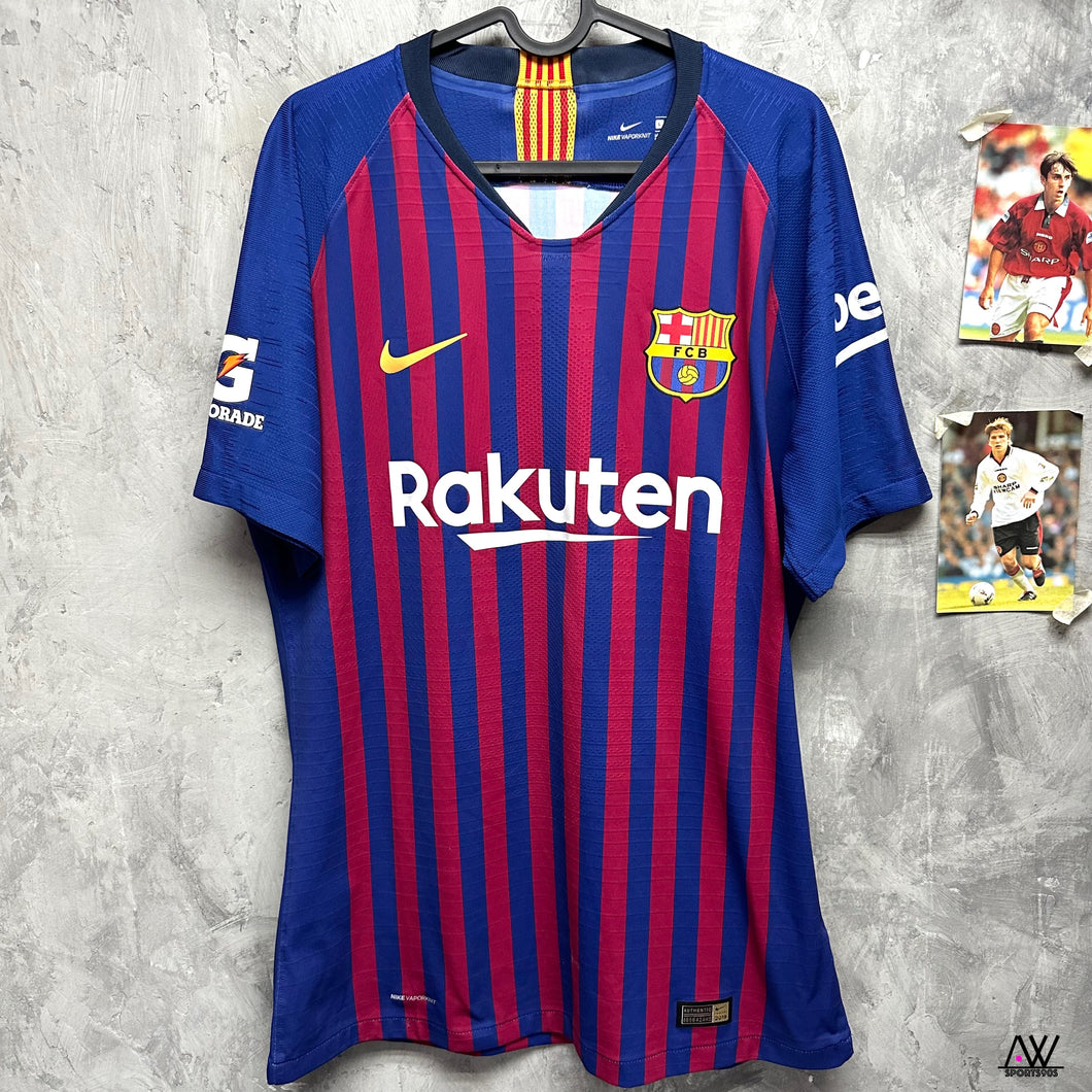 2018-19 巴塞隆拿｜主場｜更衣室球員版｜#30 友誼賽Set｜90% New｜L｜2018-19 Barcelona Home Friendly Match Issue #30 ( L )
