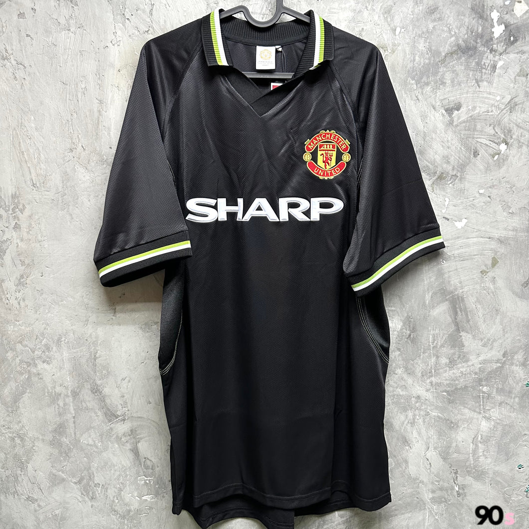 《原裝復刻》1998-99 曼聯｜官方復刻第二作客｜連復刻字章｜BNWT｜1998-99 Manchester United Official Retro Third with retro printing ( Multiple Sizes )