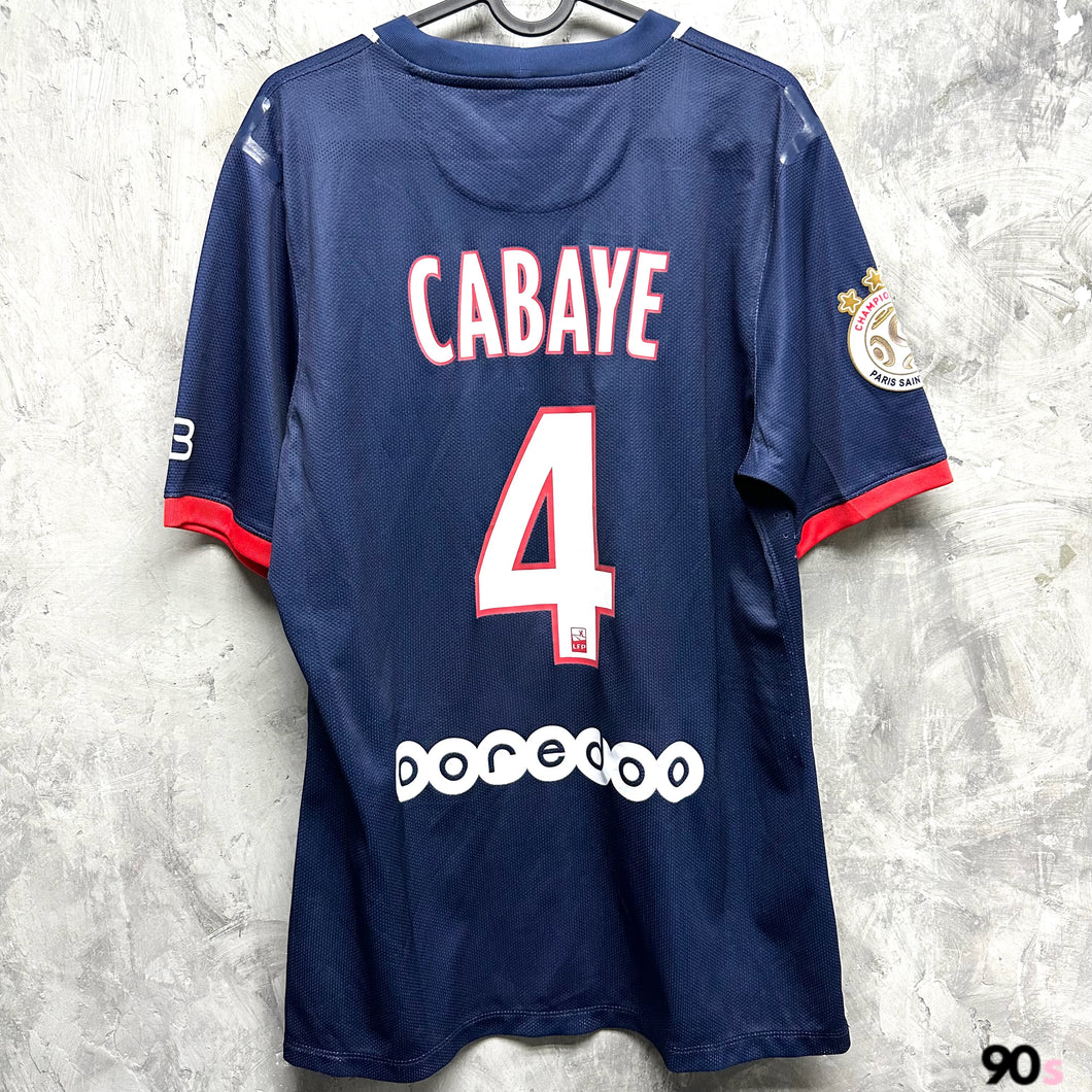 2013-14 巴黎聖日耳門｜主場｜球員版｜#4 卡巴耶｜法甲 Full Set｜95% New｜L｜2013-14 PSG Home #4 Cabaye Ligue 1 Version Authentic ( L )