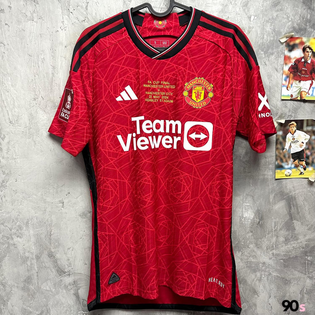 2023-24 曼聯｜主場｜球員版｜足總盃决賽 Full Set｜BNWT｜2023-24 Manchester United Home Authentic FA Cup Final Version ( Multiple Sizes )