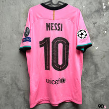 Load image into Gallery viewer, 2020-21 巴塞隆拿｜第二作客｜#10 美斯｜歐聯 Full Set｜85% New｜L｜2020-21 Barcelona Third #10 Messi UCL Version  ( L )
