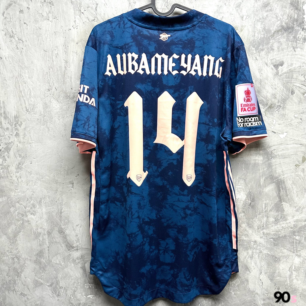 2020-21 阿仙奴｜第二作客｜球員版｜#14 奧巴美揚｜足總盃 Full Set｜BNWT｜L｜2020-21 Arsenal Third #14 Aubameyang FA Cup Version Authentic ( L )