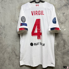 Load image into Gallery viewer, 2019-20 利物浦｜作客｜球員版｜#4 雲迪克｜歐聯 Full set｜90%New｜XL ｜2019-20 Liverpool Away #4 Virgil UCL version Authentic ( XL )
