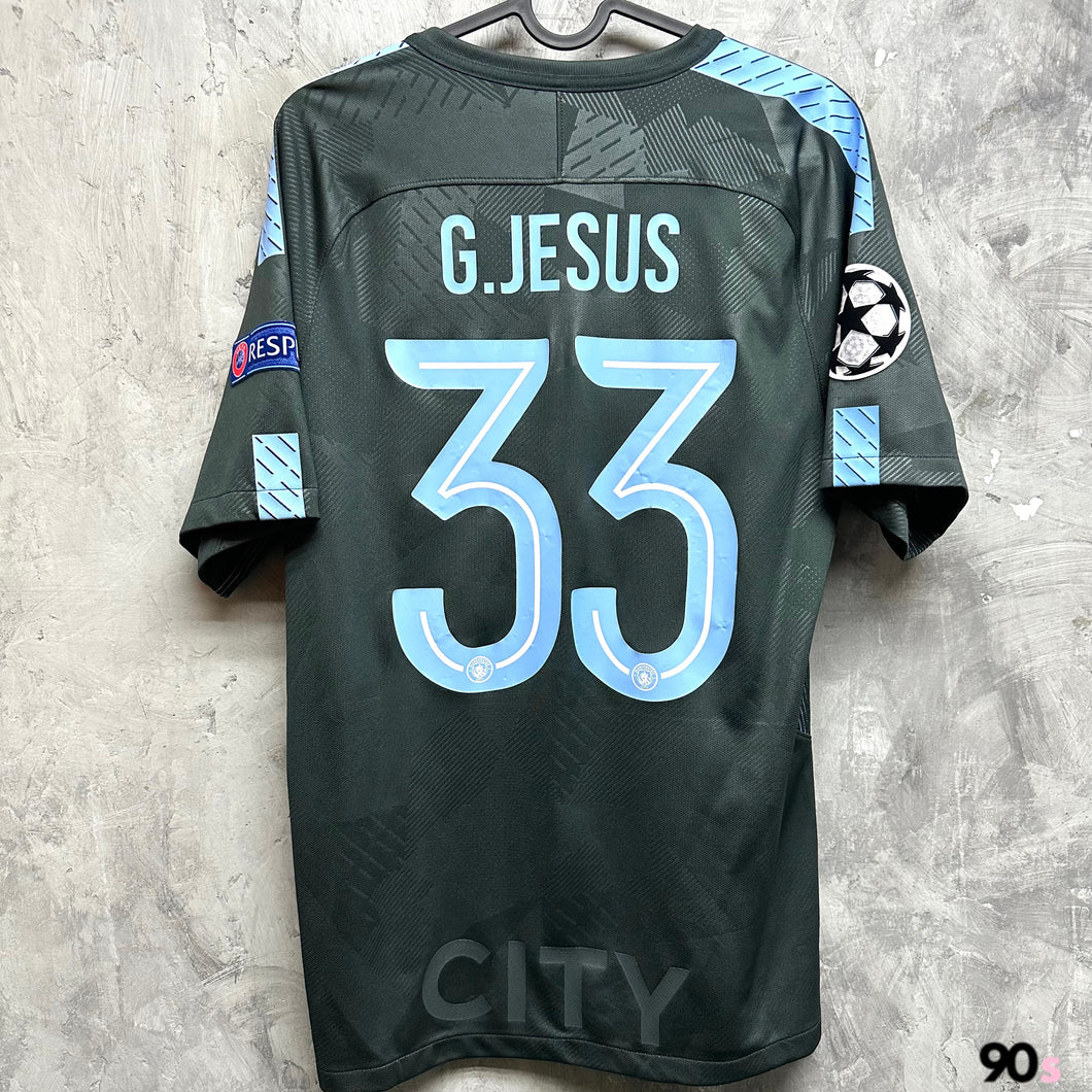 2017-18 曼城｜第二作客｜#33 加比爾捷西斯｜歐聯 Full Set｜90% New｜S｜2017-19 Manchester City Third #33 G.Jesus UCL Set ( S )