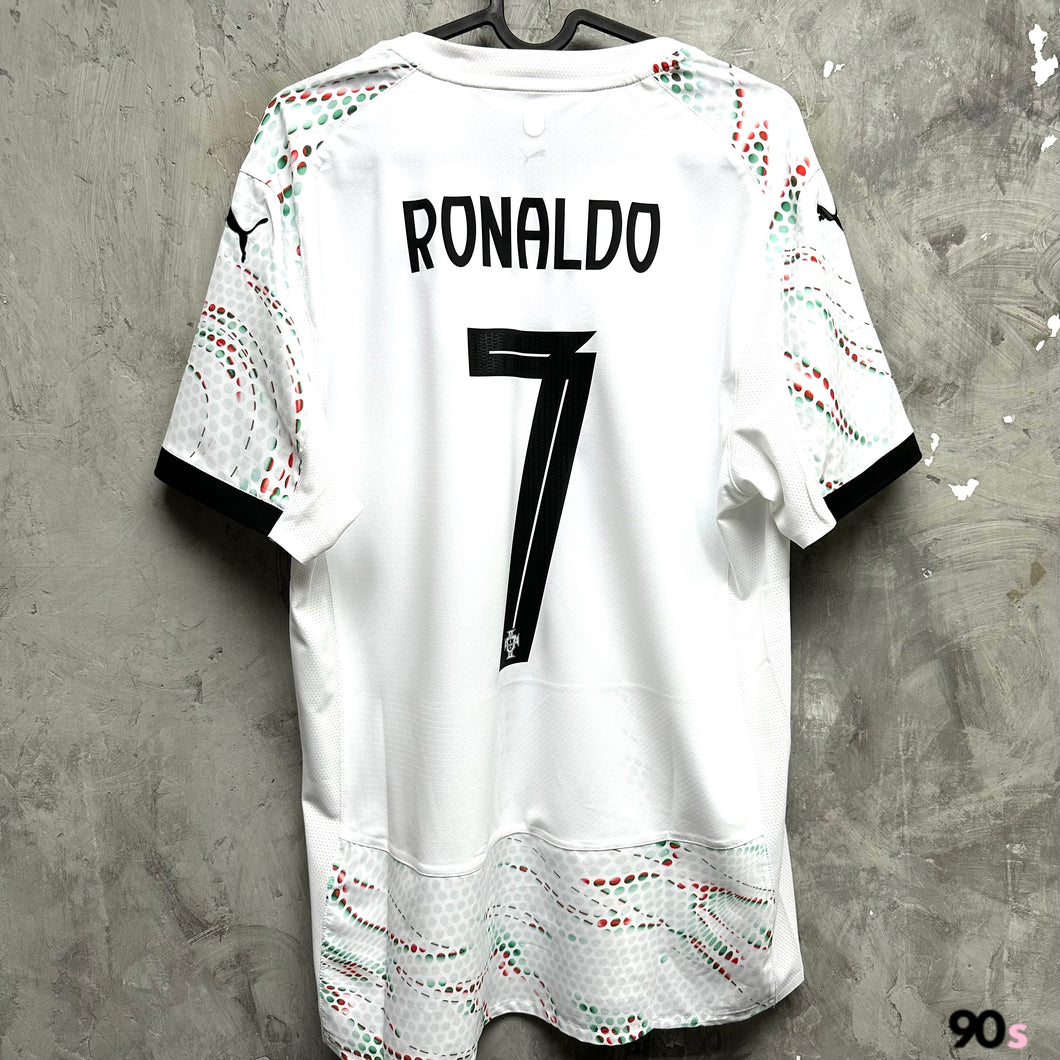 2025-26 葡萄牙｜作客｜球員版｜#7 C朗拿度｜歐國聯 Full Set｜2025-26 Portugal Away Authentic #7 Ronaldo UEFA Nations League Version ( Multiple Sizes )