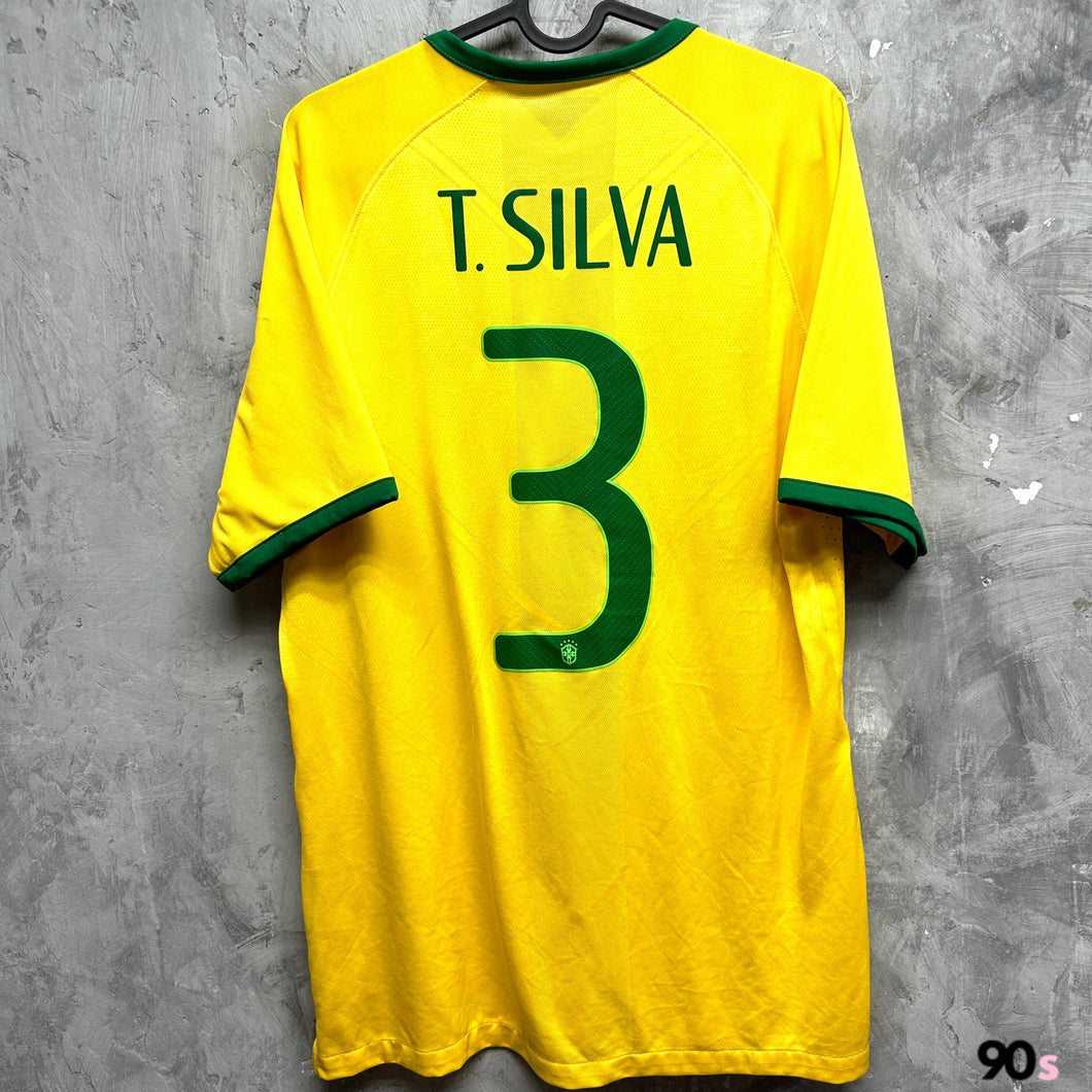 2014-15 巴西｜主場｜球員版｜#3 泰亞高施華｜90% New｜L｜2014-15 Brazil Home #3 T. Silva  Authentic ( L )