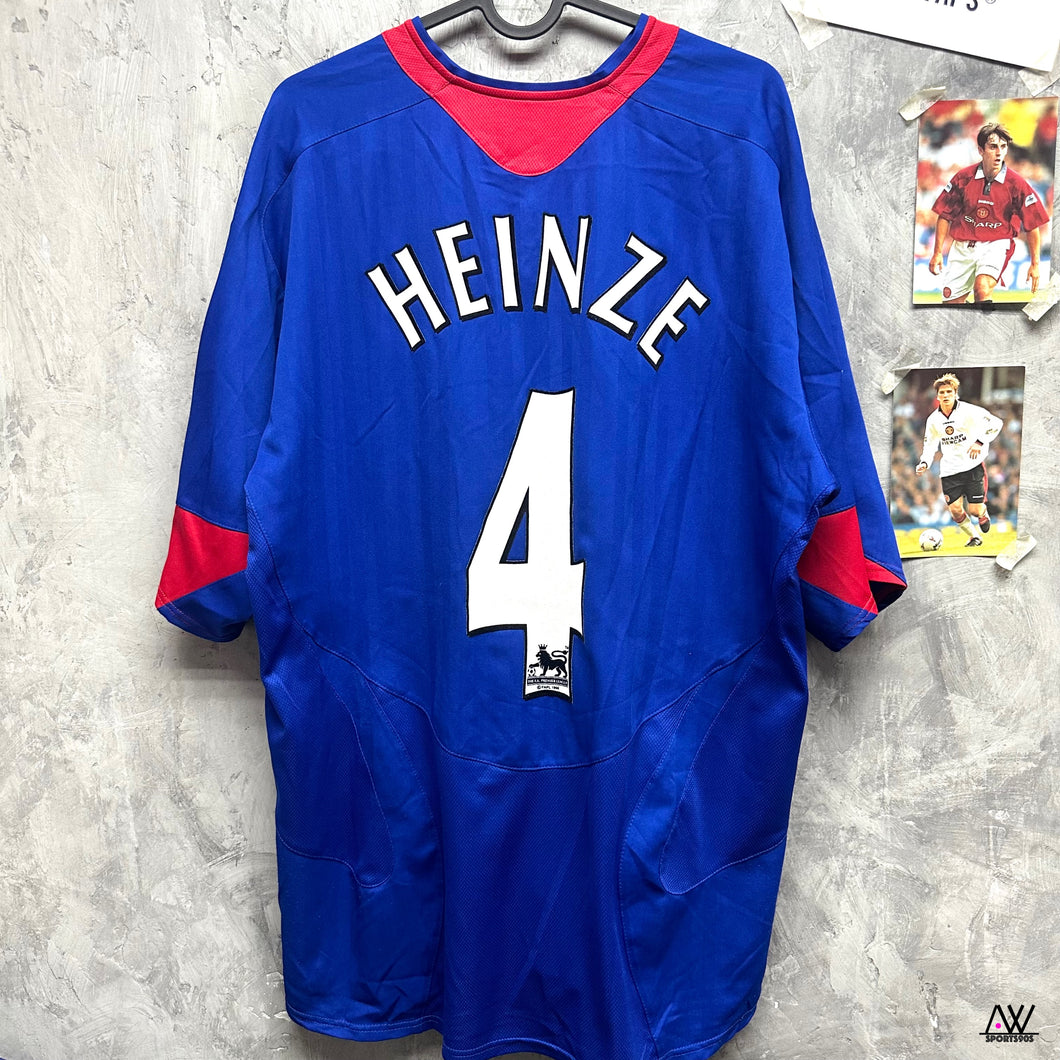 2005-06 Manchester United｜Away｜#4 Heinze｜Premier League Full Set｜90% New｜XL｜2005-06 Manchester United Away #4 Heinze EPL Set (XL)