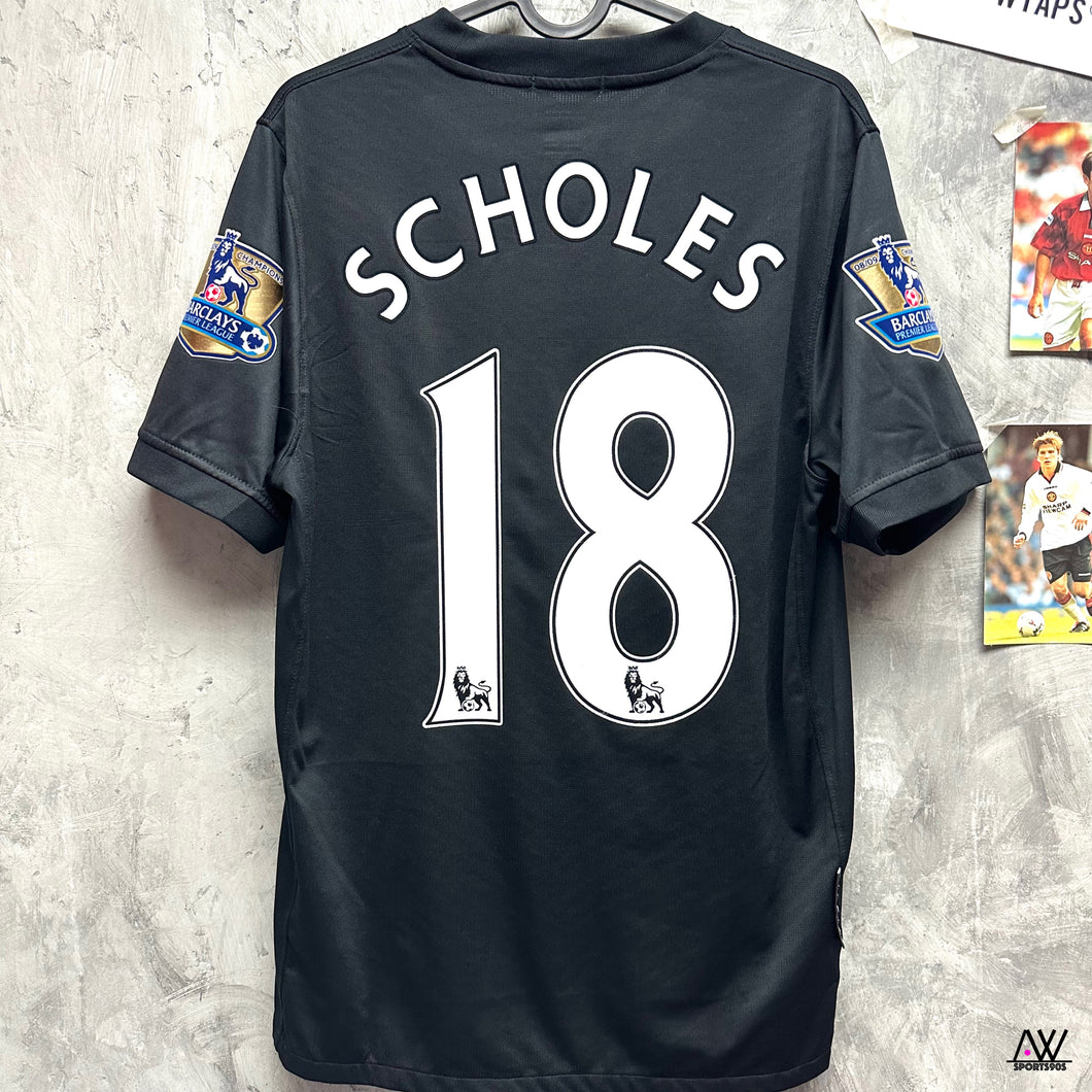 2009-10 曼聯｜作客｜#18 史高斯｜英超聯Full Set｜90% New｜S｜2009-10 Manchester United Away #18 Scholes EPL Full Set (S)