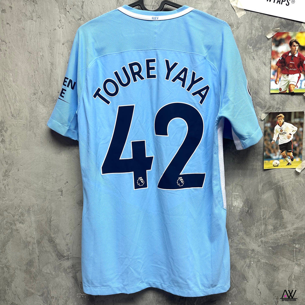 2017-18 曼城｜主場｜球員版｜#42 耶耶托尼｜95% New｜英超Set｜M｜2017-18 Manchester City Home Player Version EPL Full Set  #21 Toure Yaya